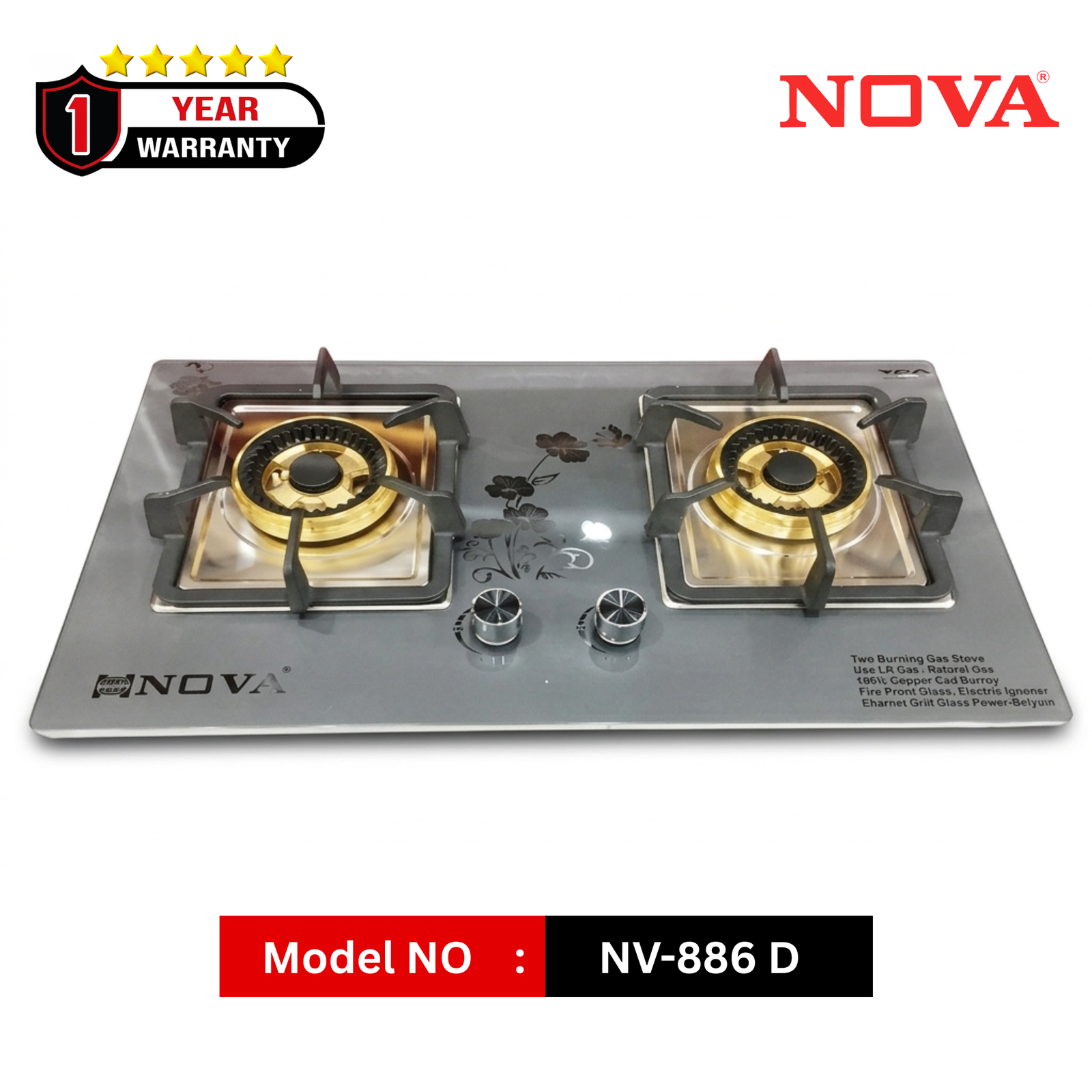 NOVA NV-886 Double Burner Gas Stove