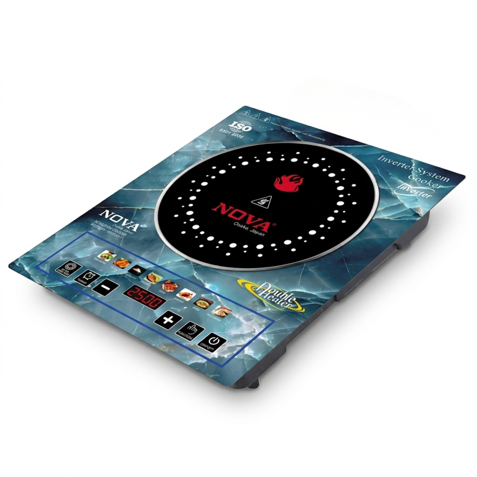 NOVA Infrared Cooker | NV-1231-L | 2200W Double Heater | Inverter Friendly | Touch & Knob Control