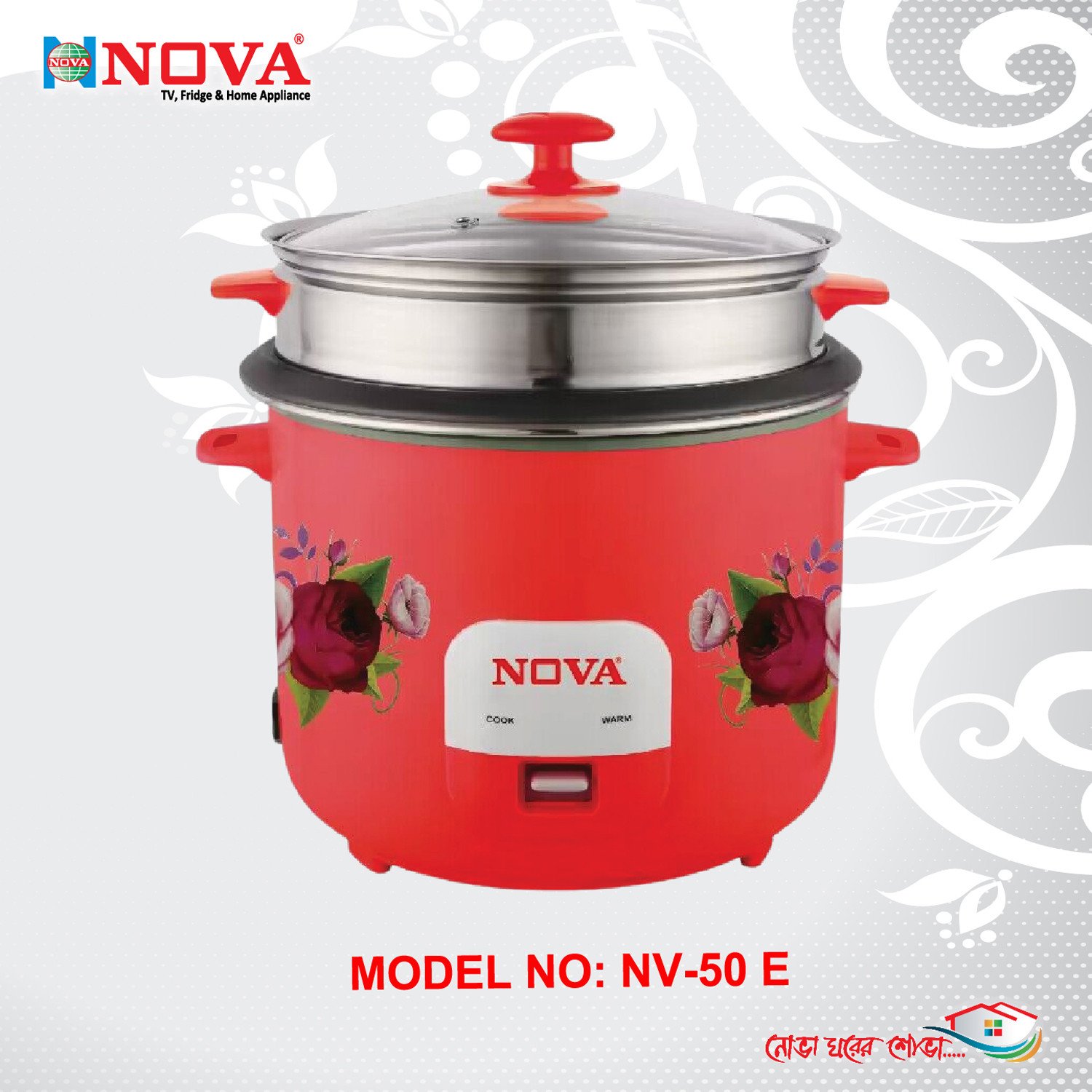 NOVA Rice Cooker 3.0 Ltr Red Color