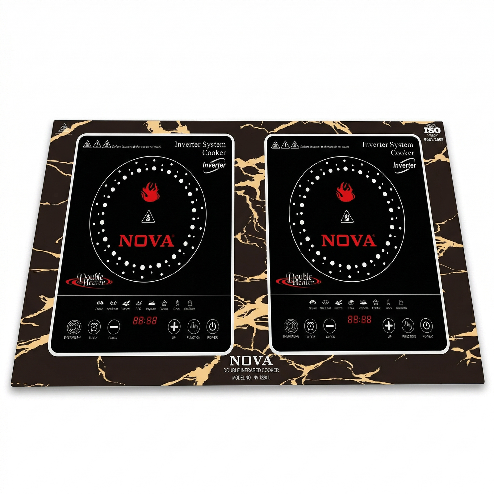 NOVA Double Infrared Cooker | NV-1220 Cabinet |  4400W Dual Heater | Built-in | Inverter System